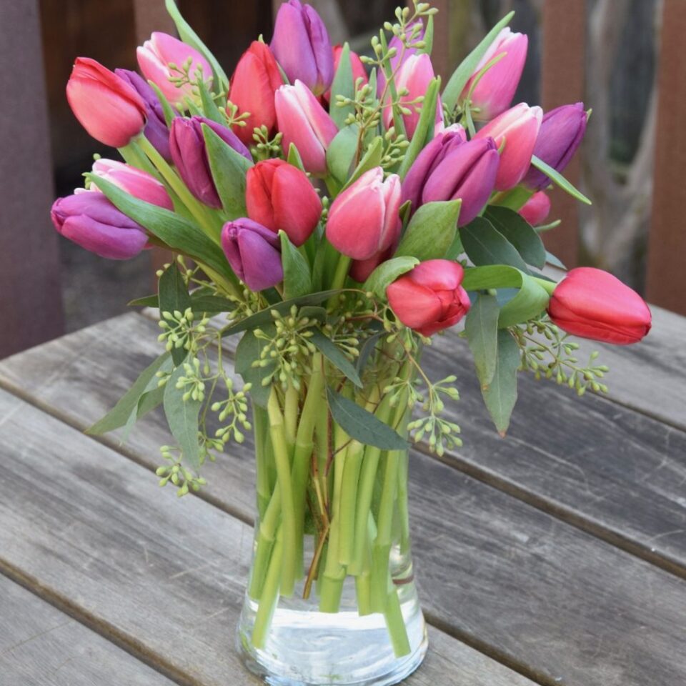 Bouquet de tulipes rose